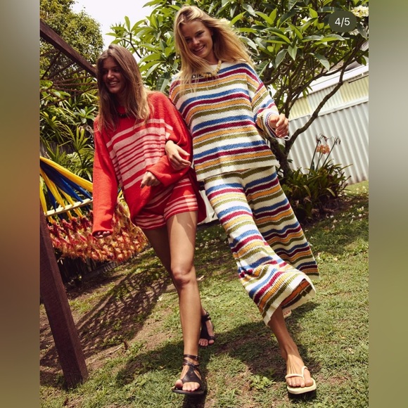 Free People Over The Rainbow Sweater Set -S NWT - Picture 2 of 4